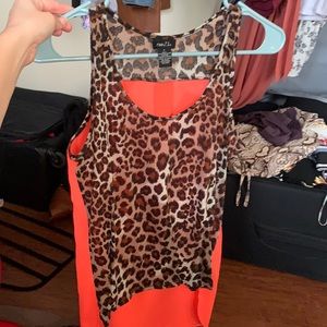 Cheetah abs hot pink see through tank